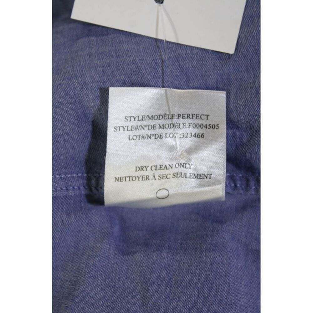 Theory Womens Basic Collared Button-Up Top Blue Cotton Long Sleeve Size M - Picture 5 of 6